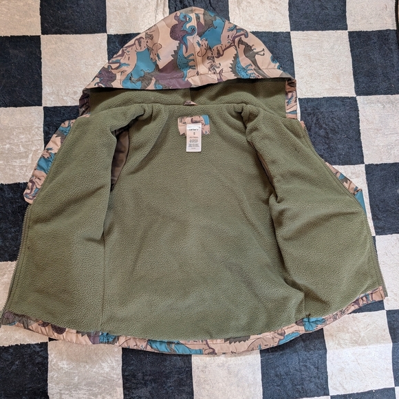 Carter's Dinosaur Print Kids Jacket - Brown and Green - Picture 2 of 3